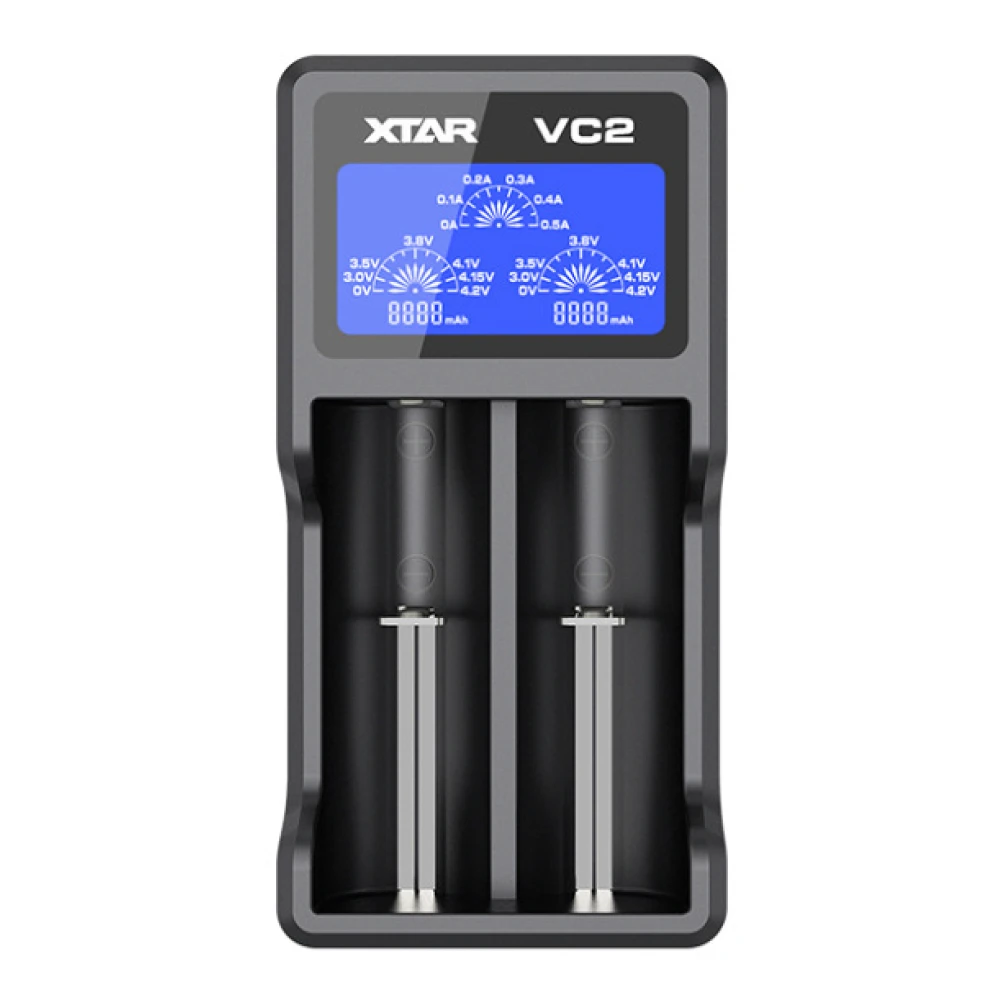 Caricabatterie universale XTAR VC2 per batteria Li-Ion LCD