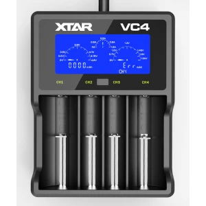 Caricabatterie XTAR VC4 universale per batterie Li-Ion con LCD innovativo