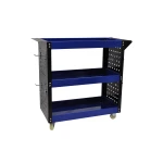 Carrello da officina professionale 3 ripiani con vaschette laterali e ganci