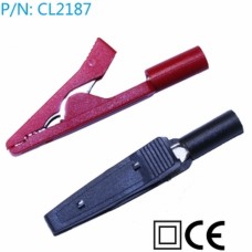 CL2187 Clip a coccodrillo con spina a banana confezione da 2 mm di 2 rosso e nero Tweezers  1.40 euro - satkit