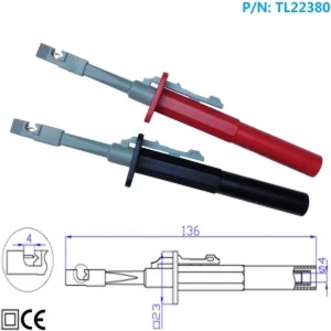 Clip isolati con gancio di fissaggio catIII e connessione banana TL22380 Amass