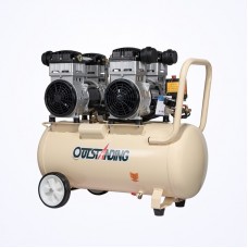 50l Compressore D'aria Silenzioso Senza Olio Pompa D'aria Compressa Ots550w X 2-50l