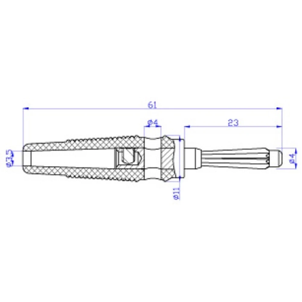 Conector banana 4mm rojo BP4526 en primer plano