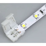 Vista lateral del conector de clip LED 10mm 2 pin 5050 para tiras LED