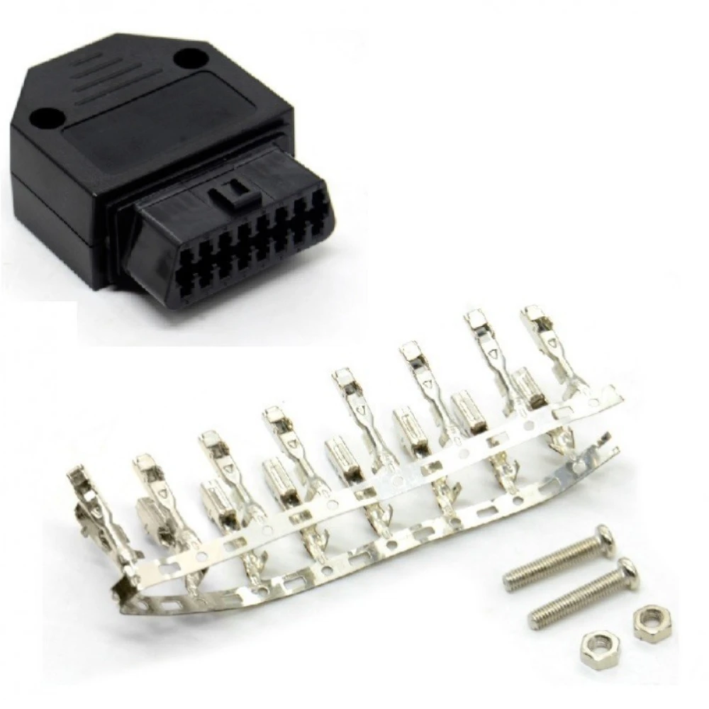 Imagen del conector OBD2 hembra universal y sus componentes