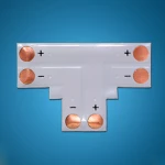 Connettore a T 3528 8mm 2 pin per striscia LED RGB