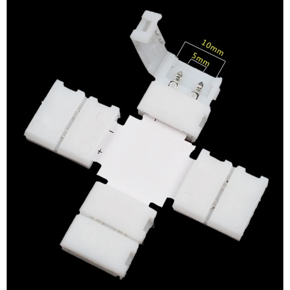 Connettori a clip LED a X 10mm 2Pin 5050 RGB per strisce LED