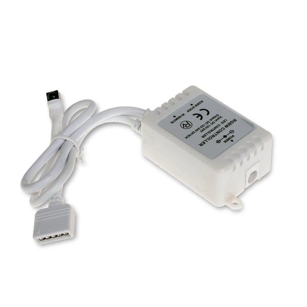 Vista frontal del controlador tira led rgbw 12v 24v con dimmer