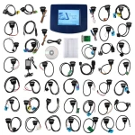 Vista frontal del Digiprog 3 programador con cables OBD2 para coches