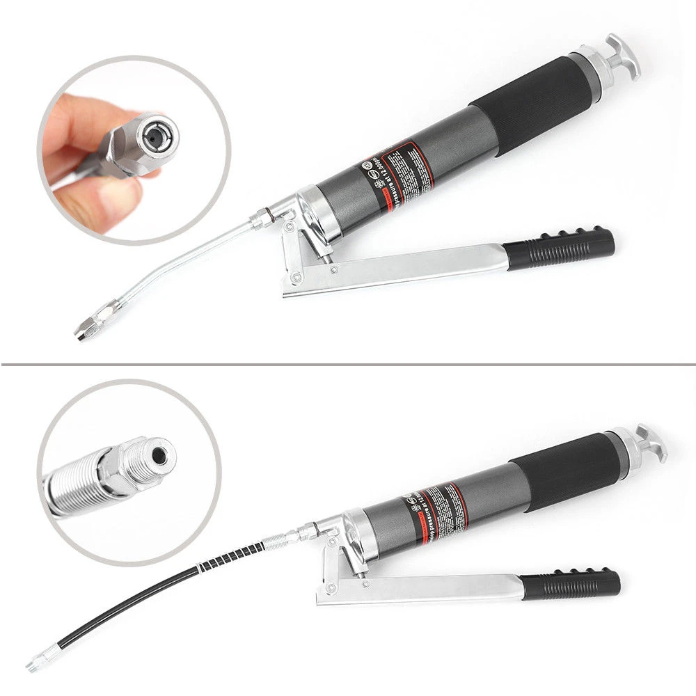 Pistola ingrassatrice manuale 600ml con pompa e tubo alta pressione