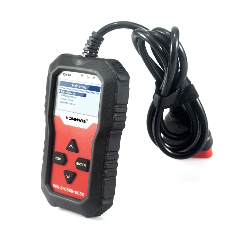 Scanner Diagnostico Mercedes Benz Konnwei KW360 12V Sistema Completo