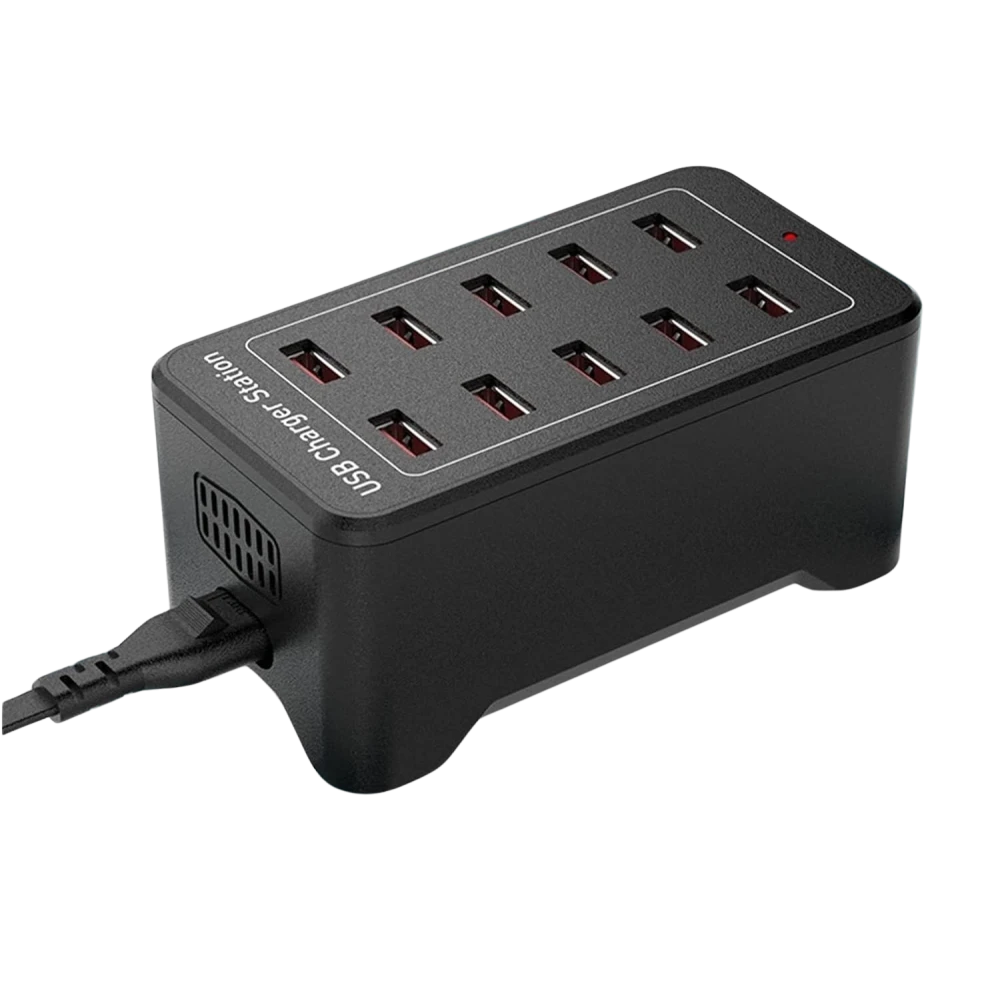 Stazione di ricarica USB 10 porte con IQ Charge - 50W 12A, 2.4A per porta