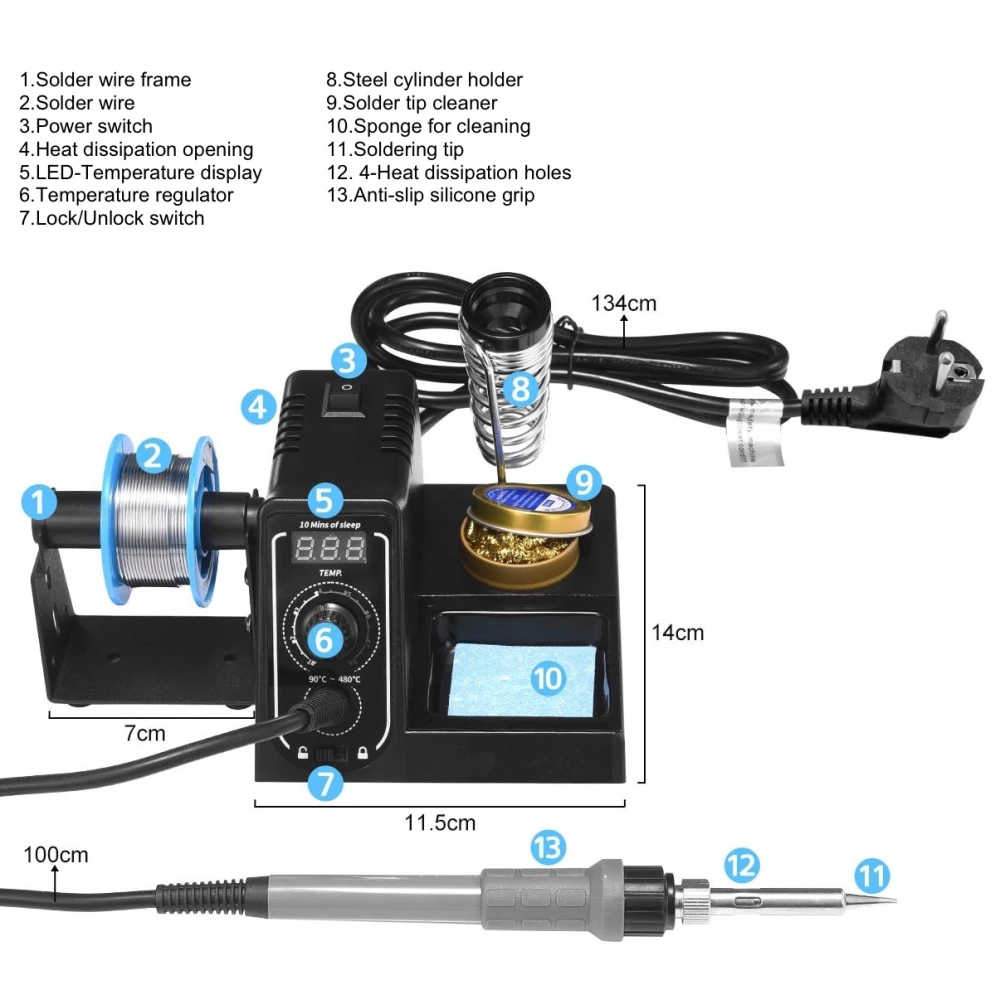 Stazione saldante digitale Mlink S1 60W con display LED e blocco temperatura