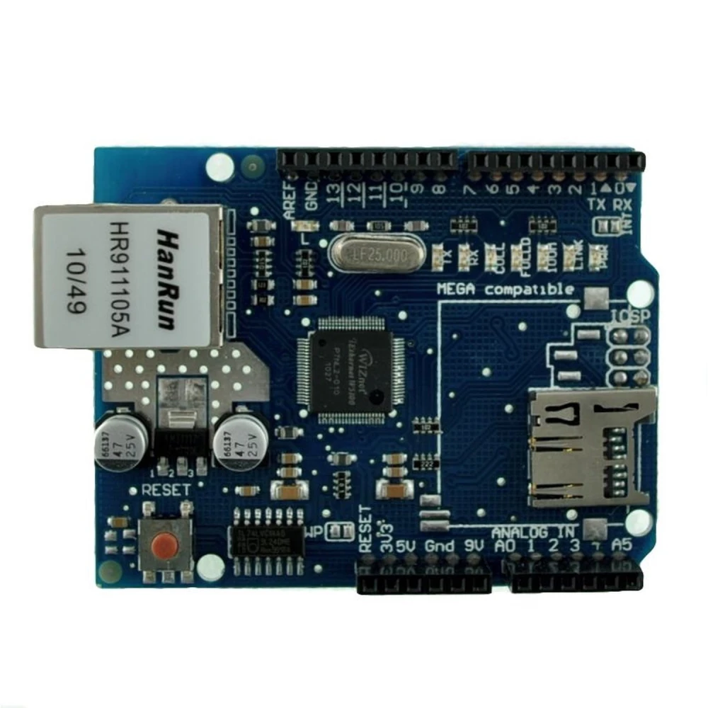 Ethernet Shield W5100 compatibile Arduino per progetti con Arduino UNO e MEGA