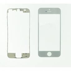 Schermo Frontale Esterno Sostitutivo Bianco Vetro Per Iphone 5s + Bezzel Adesivo