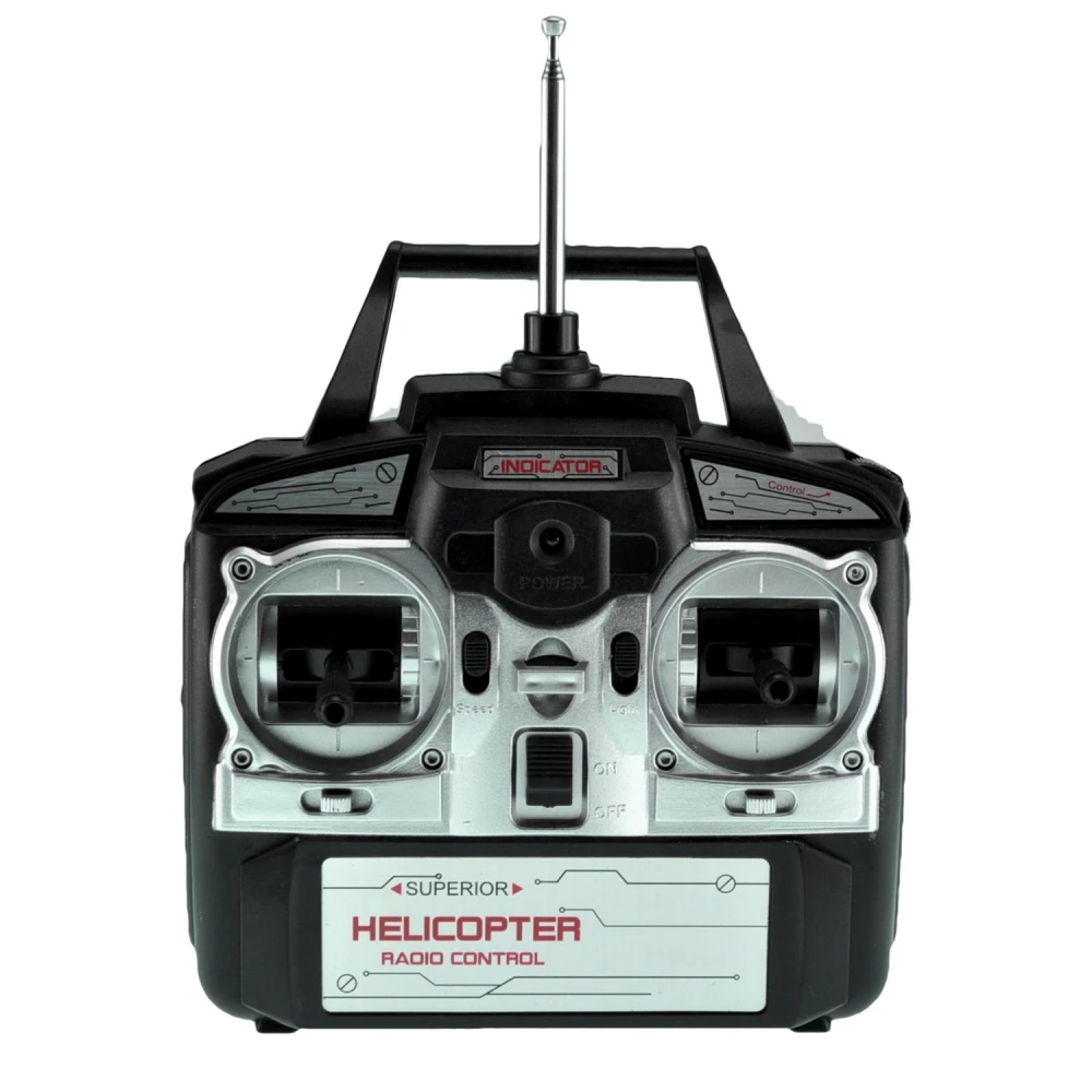 Detalle del mando controlador del helicóptero radio control F-28