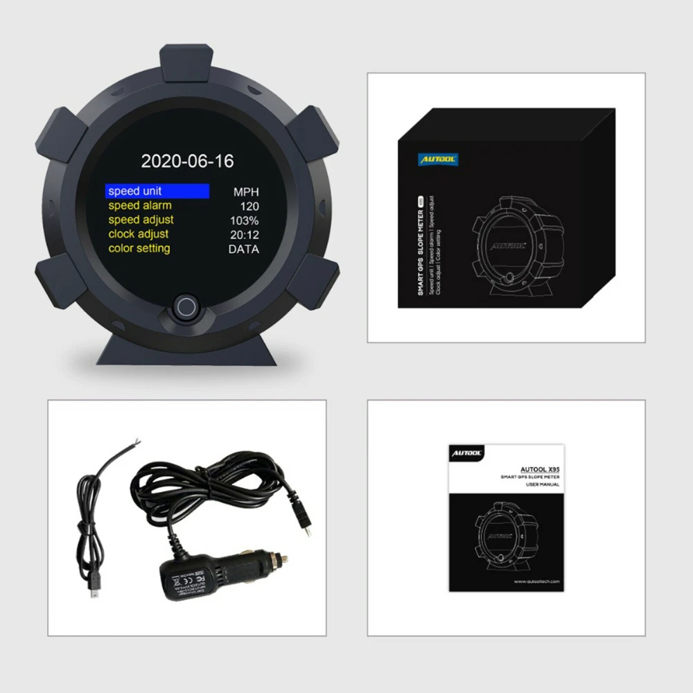 Inclinometro multifunzione Autool X95 con giroscopio multiasse e GPS