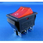 Interruttore a bilanciere rosso con neon 6 pin KCD4 di satkit