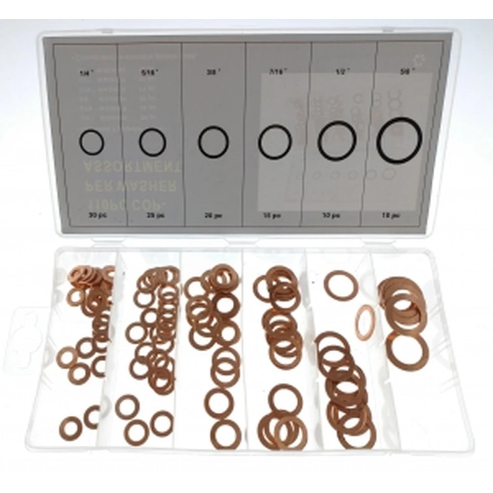 Set da 110 guarnizioni in rame di varie misure per riparazione e auto