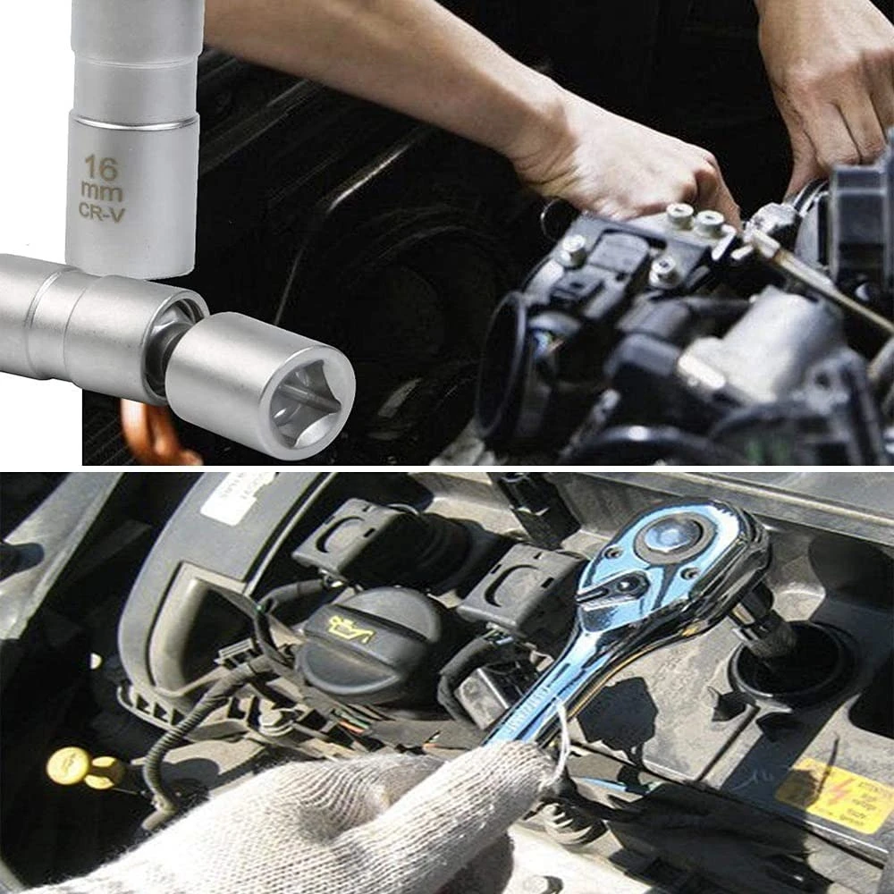 Set di 2 chiavi a bussola magnetiche flessibili per candela 14 mm e 16 mm TSX TOOL