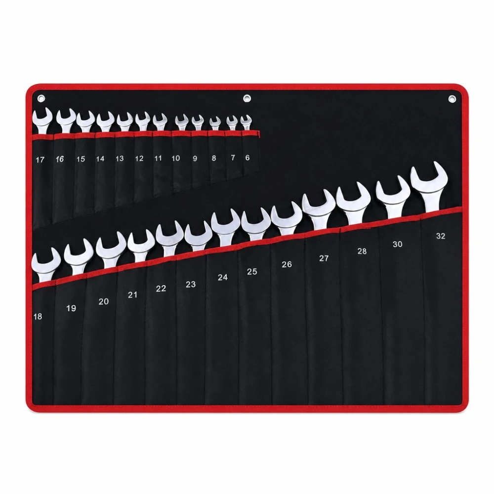 Set di 26 Chiavi Combinate Aperta-Poligonale 6-32mm Acciaio Cr-V con Valigetta