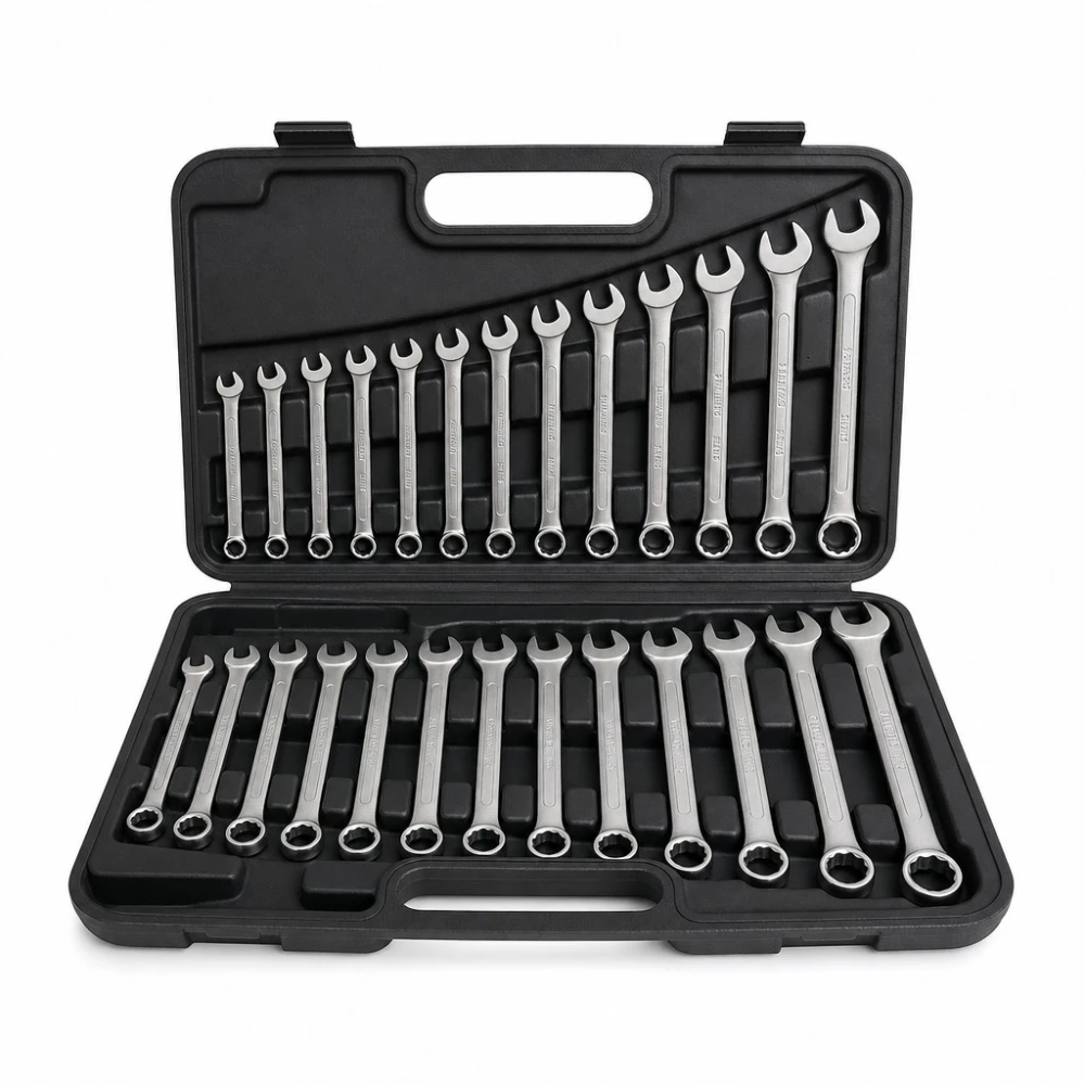 Set di 26 Chiavi Combinate Aperta-Poligonale 6-32mm Acciaio Cr-V con Valigetta
