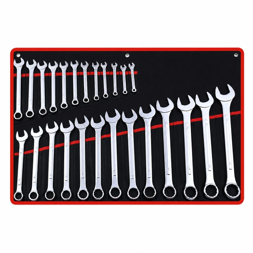 Set di 26 Chiavi Combinate Aperta-Poligonale 6-32mm Acciaio Cr-V con Valigetta
