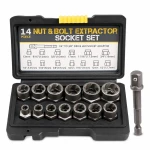 Set Estrattore Viti Dadi Rotti 14 Pezzi Acciaio HSS Rimuovi Bulloni Danneggiati