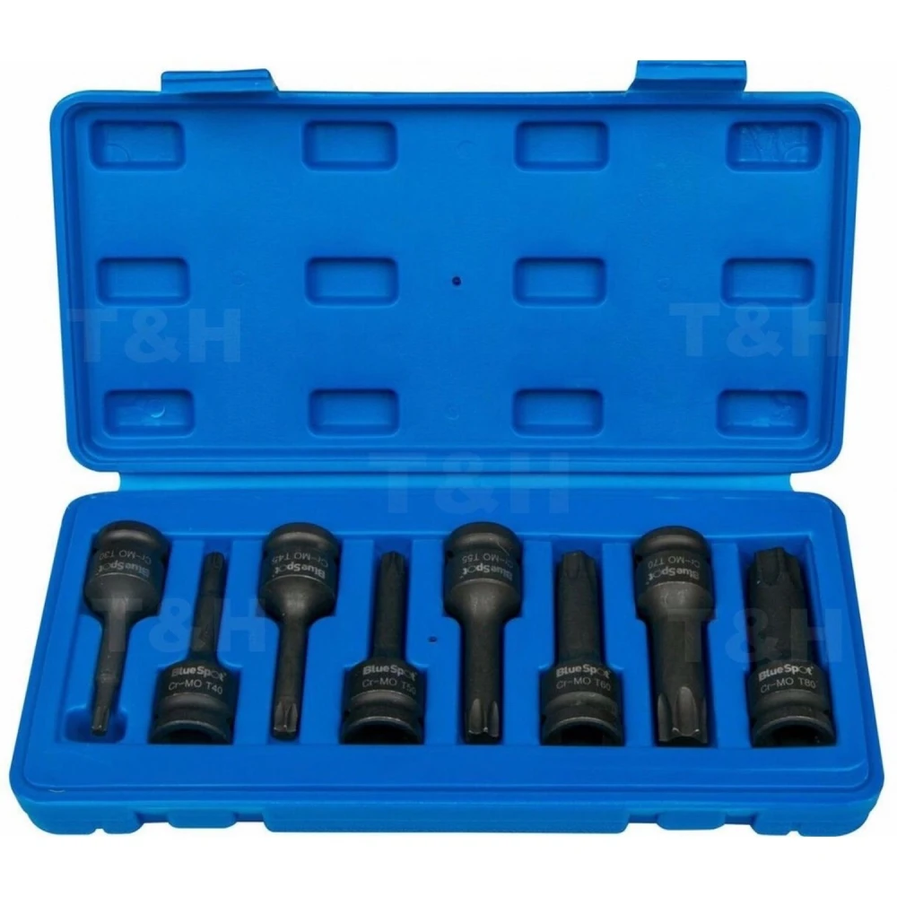 Set chiavi Torx a impatto 1/2 T30-T80 - 8 pezzi TSX TOOL