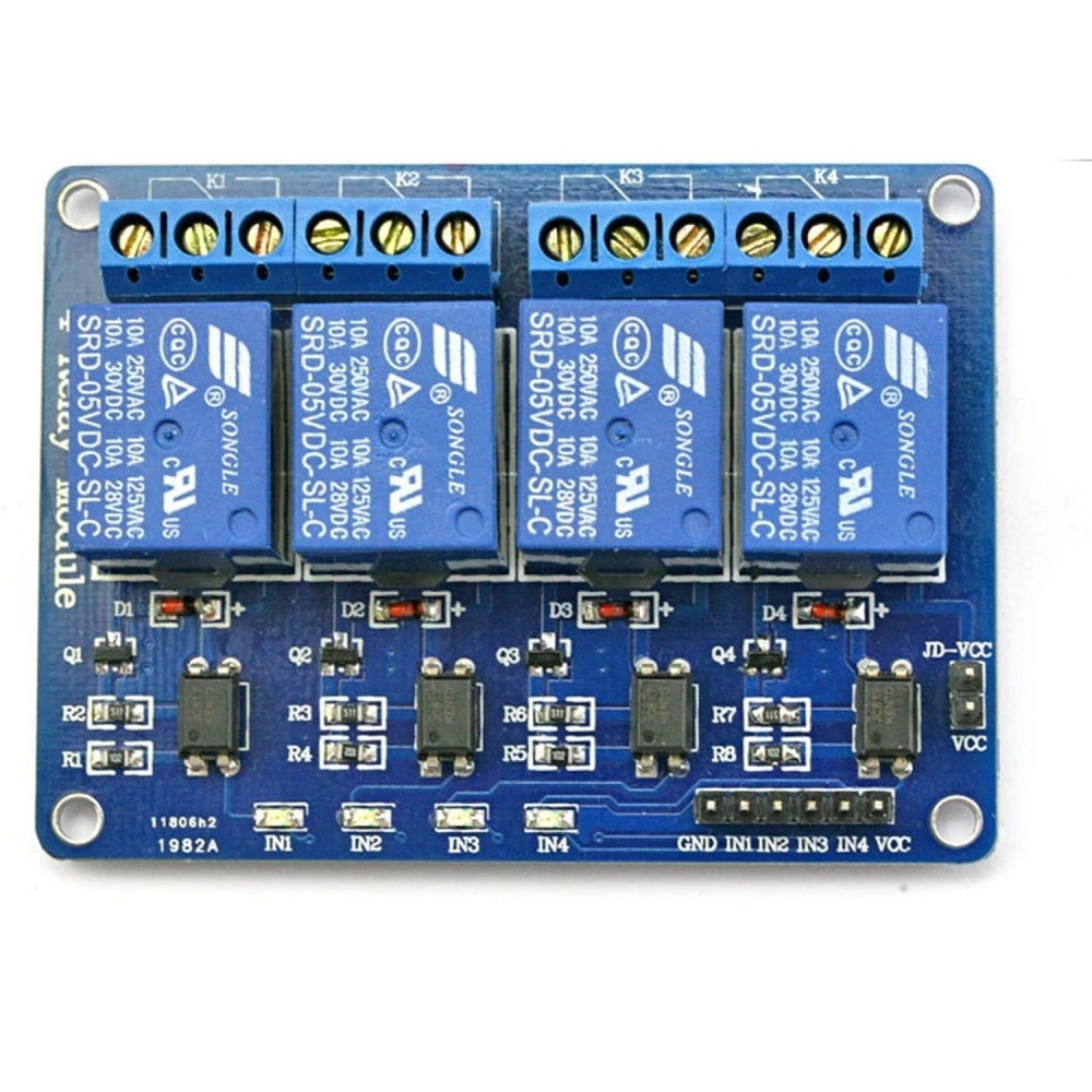 Kit 4 relè 5V compatibile per Arduino - Controllo 4 canali