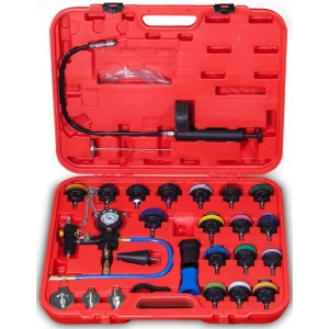 Kit tester sistema raffreddamento radiatore con 26 pezzi e adattatori