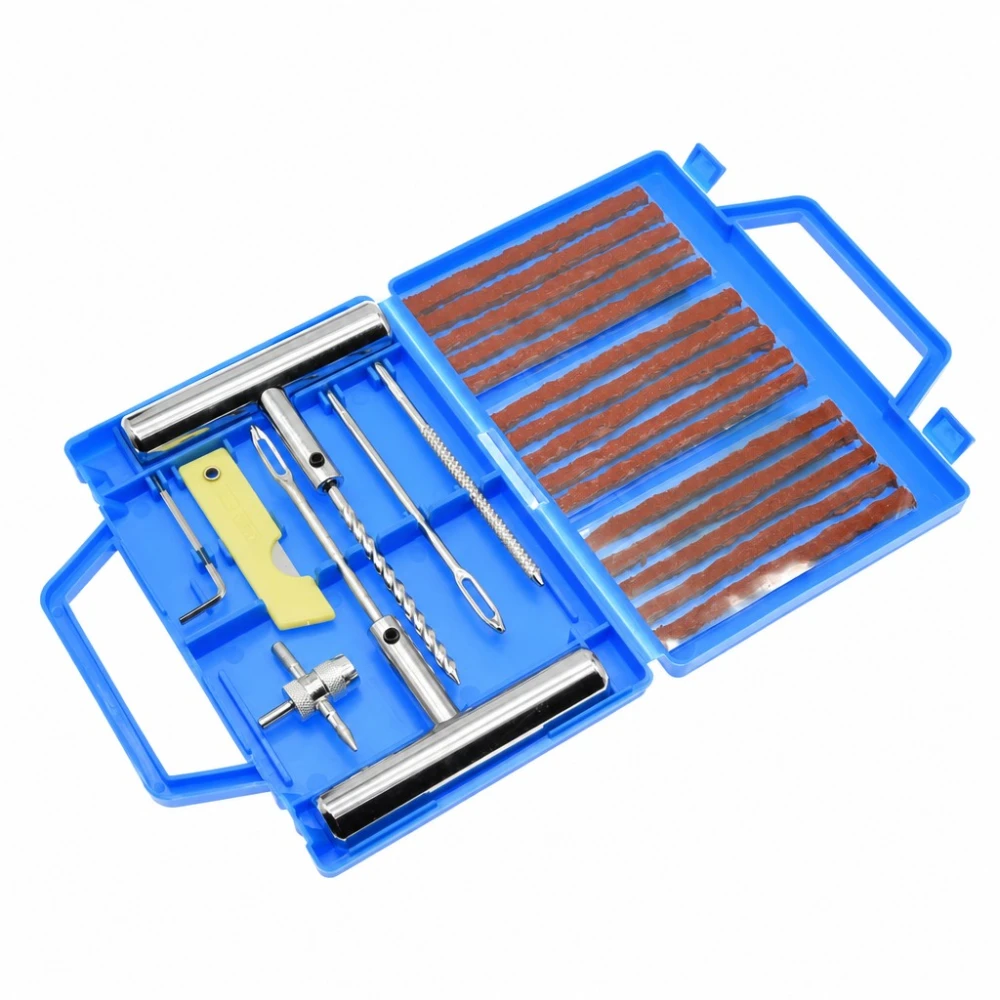 Kit Riparazione Forature Pneumatici 23 Pezzi Auto Moto Stoppini Punteruolo