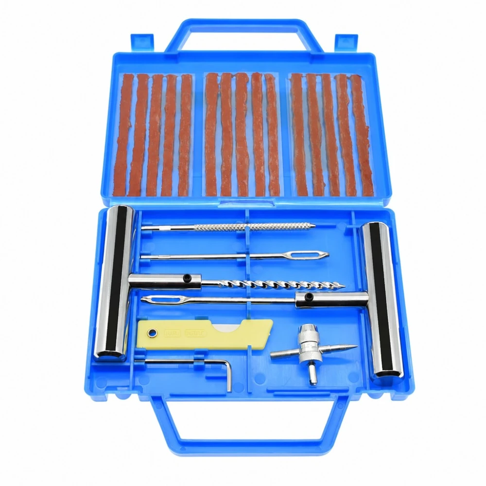 Kit Riparazione Forature Pneumatici 23 Pezzi Auto Moto Stoppini Punteruolo