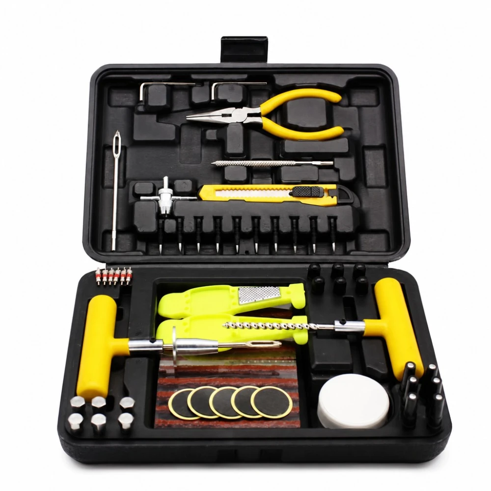 Kit Riparazione Forature Pneumatici 87 Pezzi Professionale Auto SUV Furgone