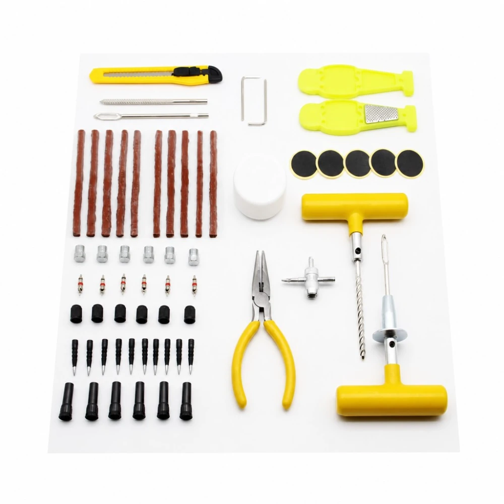 Kit Riparazione Forature Pneumatici 87 Pezzi Professionale Auto SUV Furgone