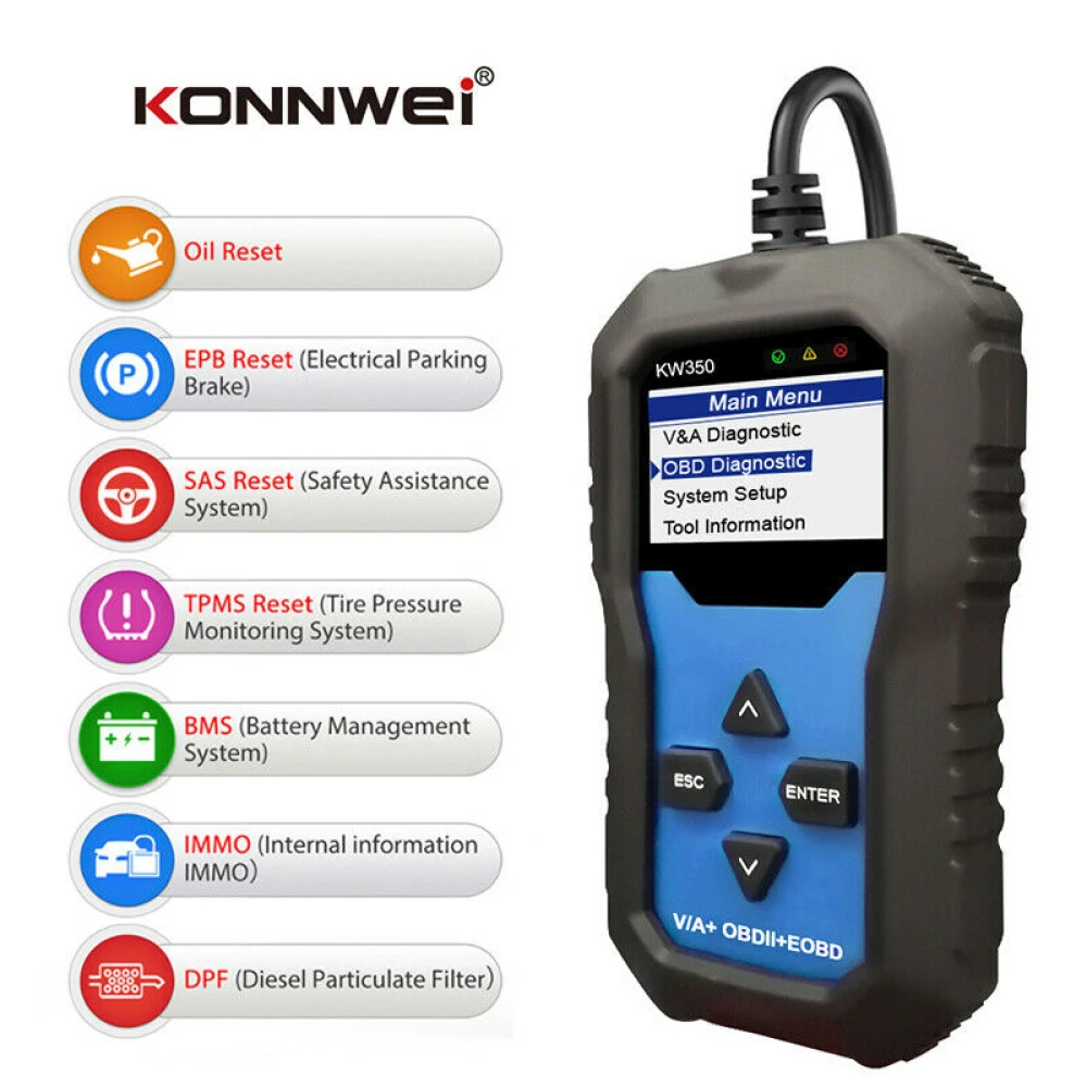 Konnwei KW350 scanner diagnosi sistema completo per VW Audi Seat Skoda