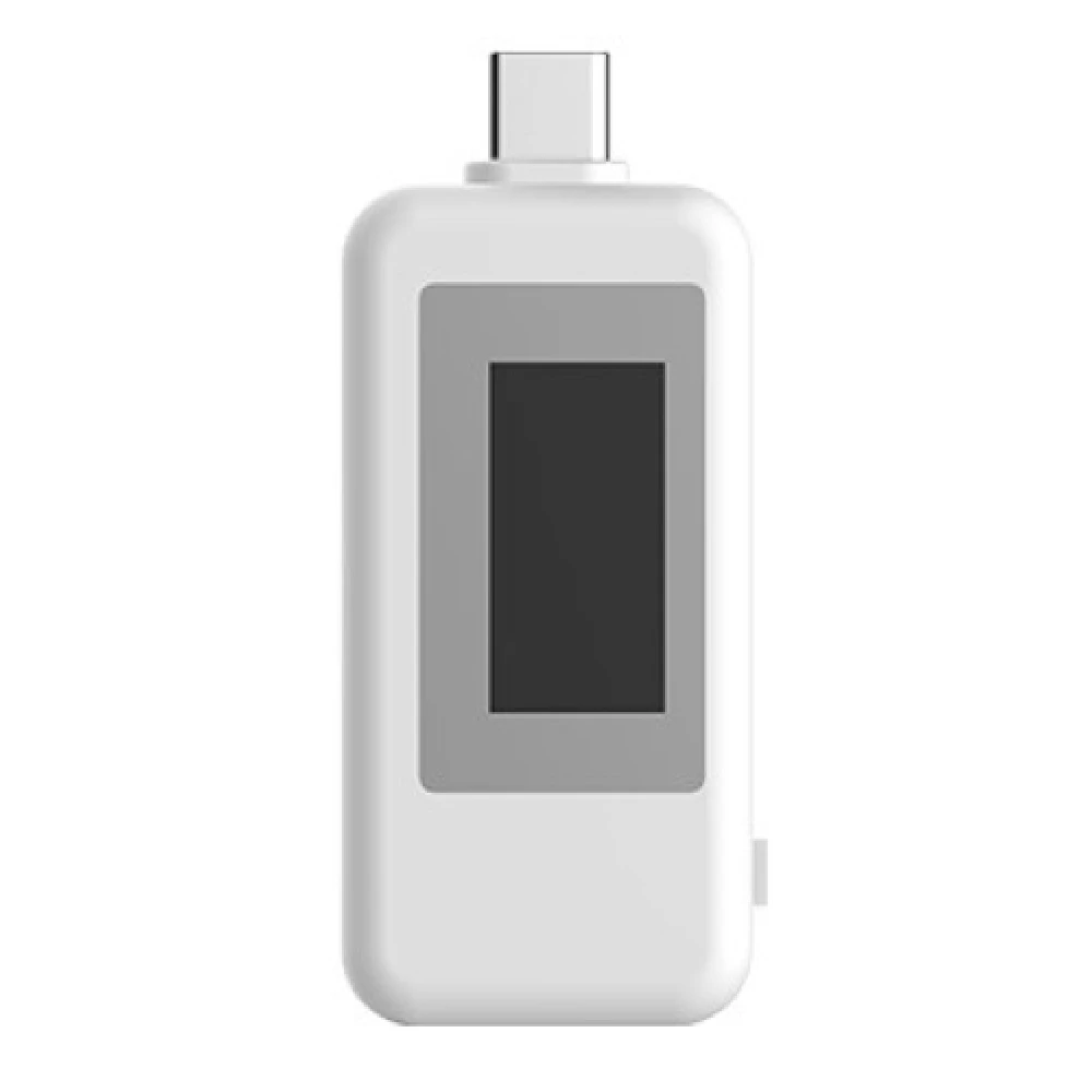 Medidor USB tipo C KWS1802C en color blanco con pantalla digital