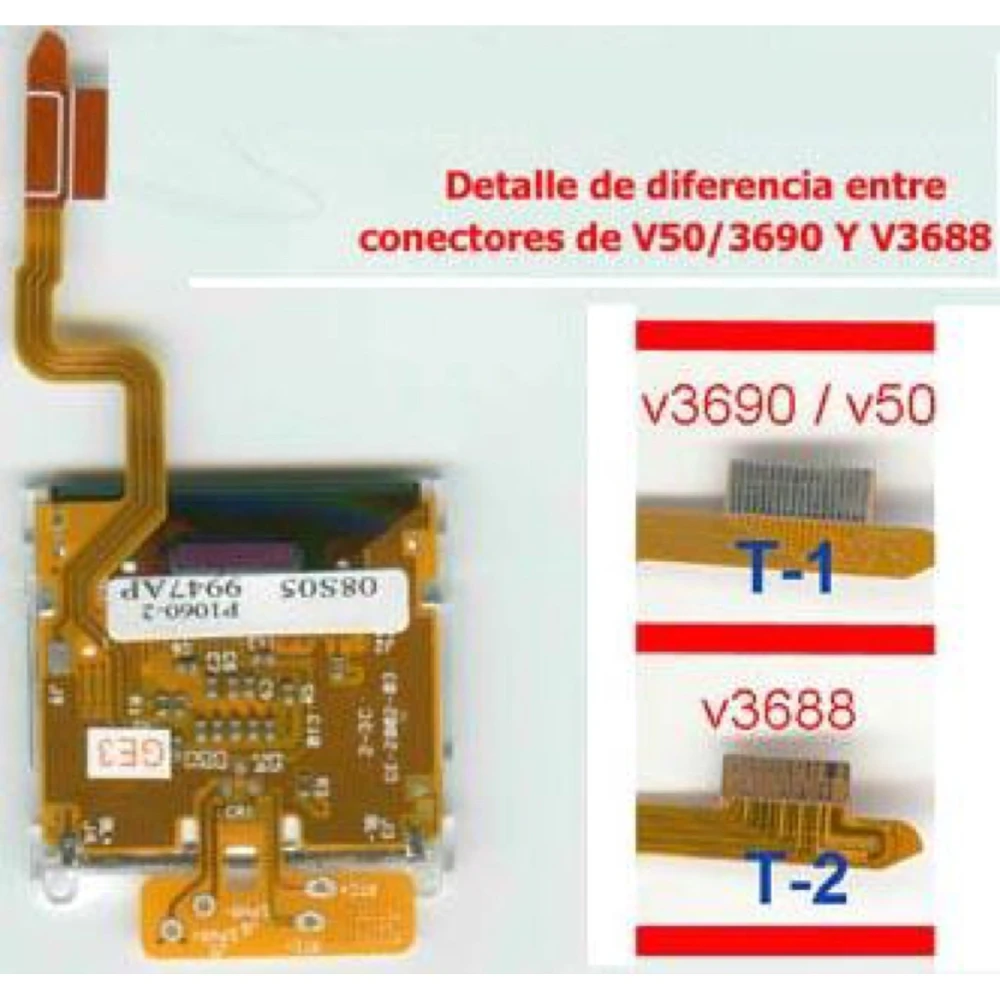 LCD Motorola V3688 con cavo flex per riparazione e sostituzione