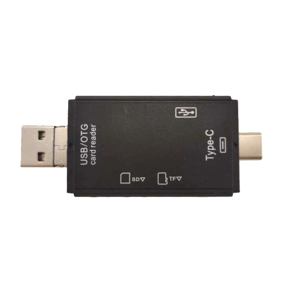 Vista frontal del lector de tarjetas de memoria Tipo-C y USB 3.0