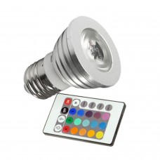Lampada led RGB E27 3W con telecomando LED LIGHTS  2.00 euro - satkit