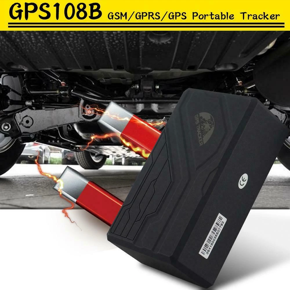 Localizzatore GPS batteria lunga per auto TK108B con SOS e base magnetica