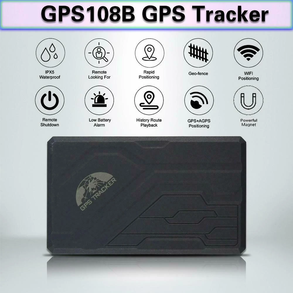 Localizzatore GPS batteria lunga per auto TK108B con SOS e base magnetica