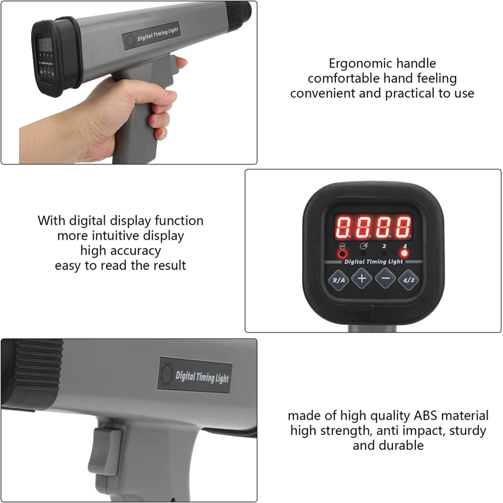 Luce stroboscopica induttiva digitale per auto e moto 12V con pinze