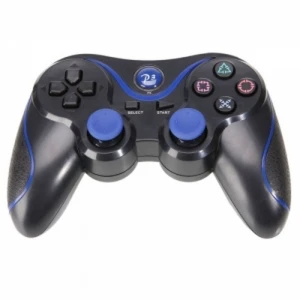 Controller compatibile DualShock 3 PS3 Bluetooth nero blu Sixaxis