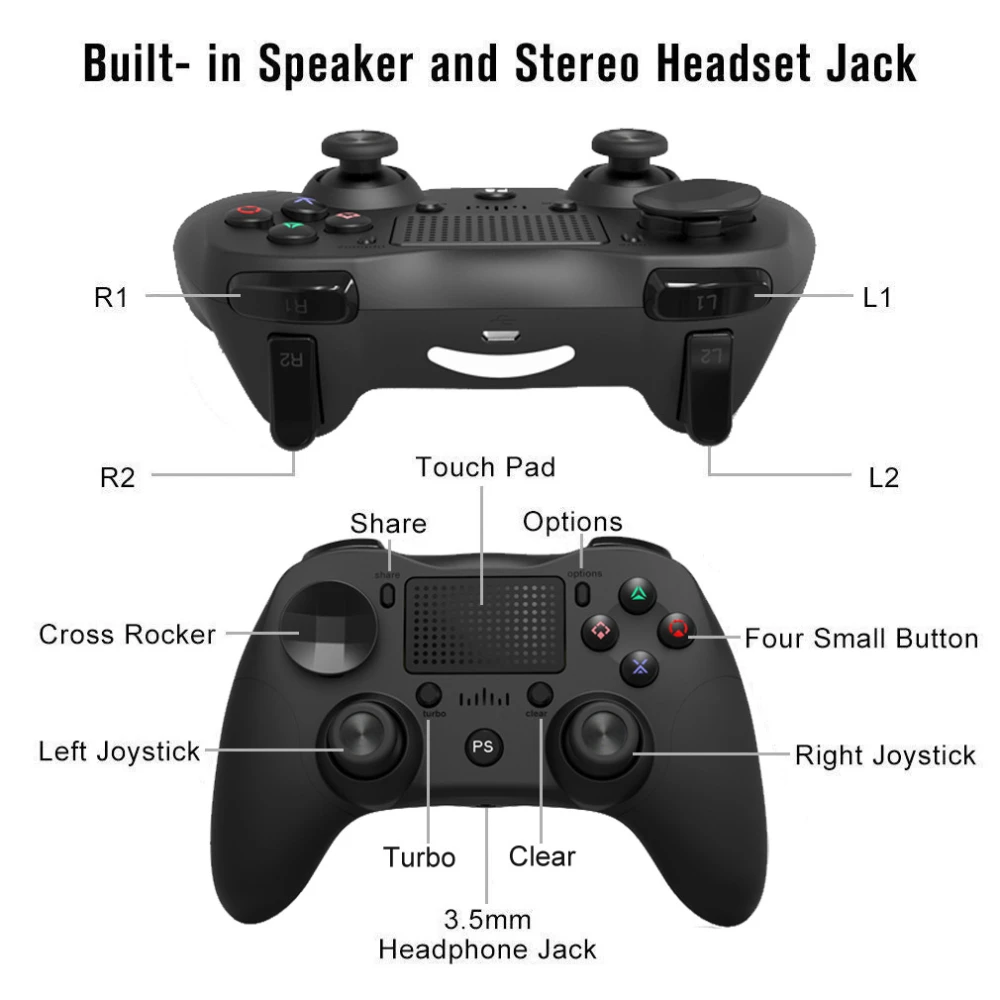 Controller compatibile PS4 wireless nero DoubleShock 4