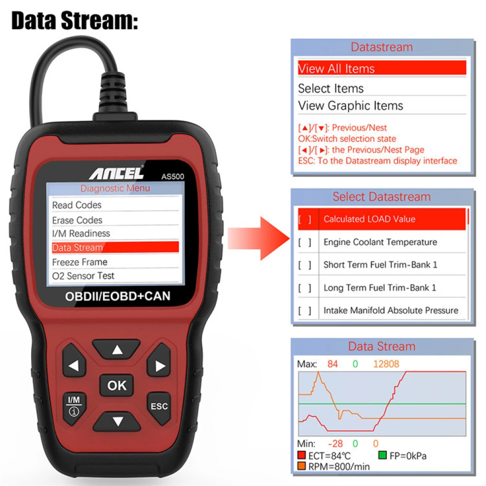 Strumento di diagnosi auto Ancel AS500 OBD2 Scanner