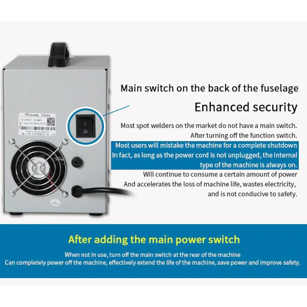 Saldatrice a punti Sunkko 709AD+ 220V con saldatore per batteria al litio 18650