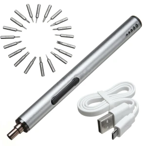 Mini cacciavite elettrico cordless USB ricaricabile 3 LED multifunzione 22in1 set