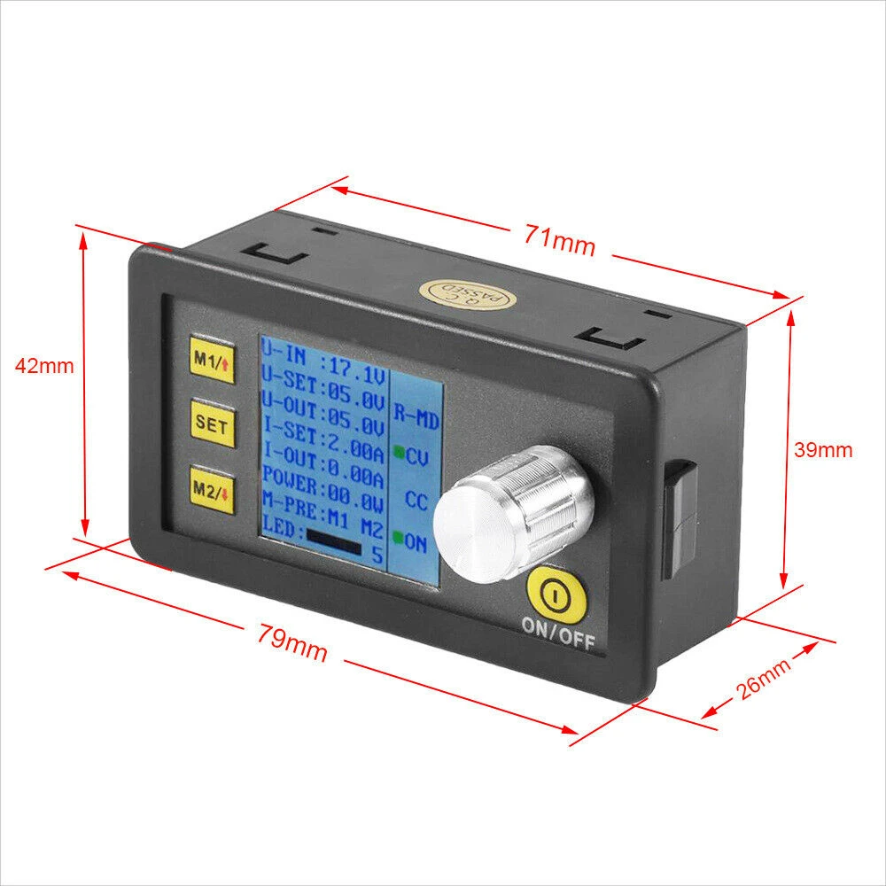 Módulo de alimentación DP20V2A en entorno de taller electrónico