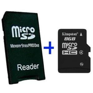 MS Pro Duo Adapter MicroSD 16GB - Adattatore e scheda MicroSD per PSP